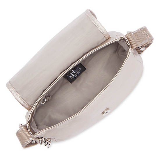 Kipling Sabian Metallic Crossbody Mini Veske Beige | NO 1867EB